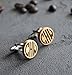 Personalized Monogram Gift Wooden Cufflinks Engraved Custom Cuff links Business Man Gift for Guy Men Anniversary Husband gift for Boss - By Enjoy The Wood - Wedding cufflinks for groom