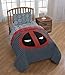 Jay Franco Marvel Deadpool Stripes Full/Queen Comforter, Red