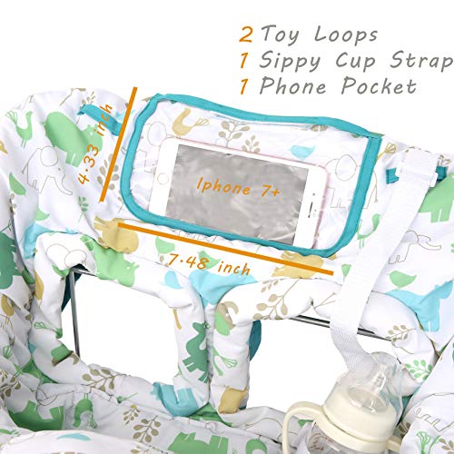 SDADI 2-in-1 Shopping Cart Cover, High Chair Cover for Baby and Toddler, Unisex for Boy or Girl, Carry Bag Attached, White