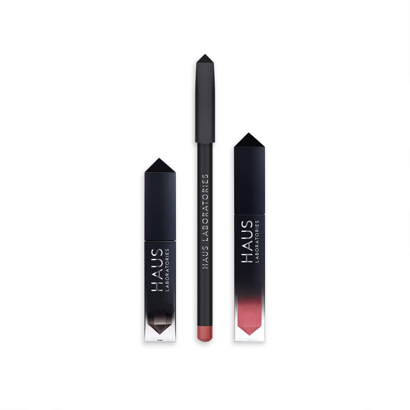 HAUS LABORATORIES By Lady Gaga: HAUS OF COLLECTIONS | Makeup Kit with Bag, Liquid Eyeshadow, Lip Liner Pencil, and Lip Gloss Available in 9 Sets, Vegan & Cruelty-Free | 3-Piece Value Set