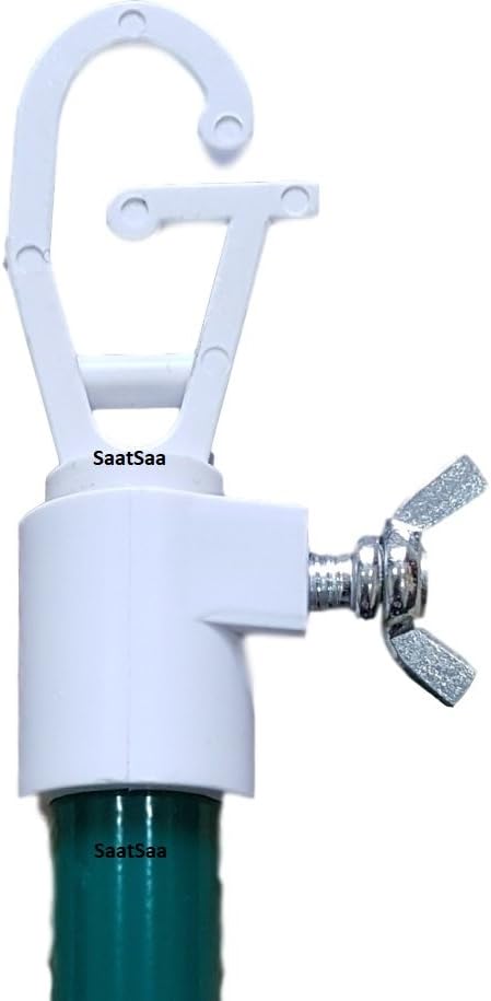 SaatSaa 2.4M Galvanised Washing Line Prop Outdoor Galvanised Extendable Washing Line Pole Cloths Laundry Support pole Extending pole Telescopic Support strong Washing line support Green