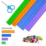 WITAR Building Block Tape 4 Rolls Building Block Tape Silicone Block Tape Reusable Loops Construction Silicone Non-Toxic Safe Self Adhesive Tapes, 3.2 Ft