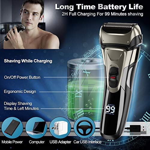 Vifycim Electric Shavers for Men, Mens Electric Razor, Wet Dry Man Foil