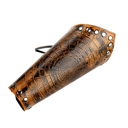Arm Bracers Leather Armband Guard Spider Web Archery Armguard Medieval Armor Costume Wrist Gauntlet 2PCS