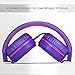 ARTIX CL650 Wired Headphones with Microphone for Kids & Adults - On-Ear Head Phones with Mic - Foldable Headphone with Wire 3.5mm (Purple)
