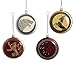 Kurt Adler Game of Thrones Disc Ornament, 80mm, Set of 4