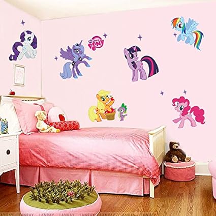 New Arrival Kid Wall Stickers My Little Pony 6 Ponies Removal Wall Sticker Girls Sticker for Kids Room Factory Sales Directly
