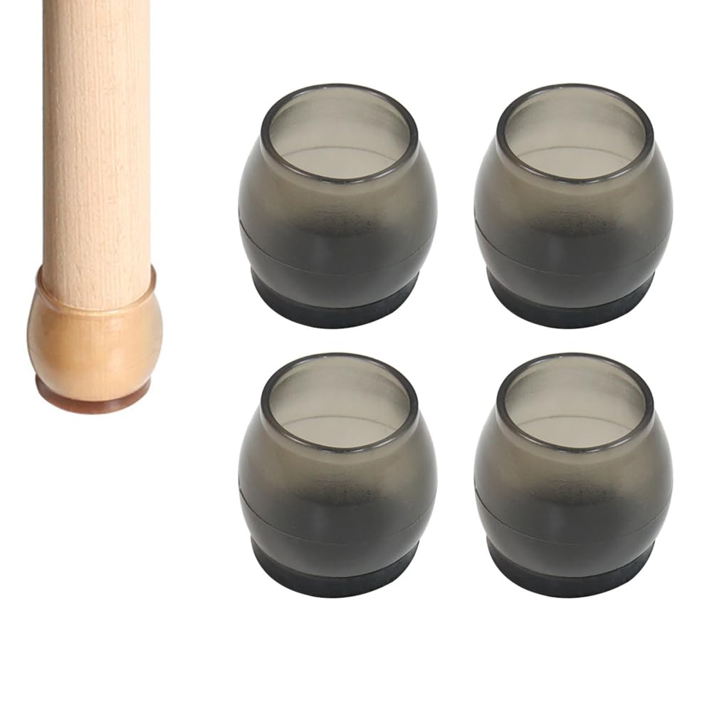 Pack of 8 Chair Leg Caps, Silicone Chair Leg Protectors, Protective Caps with Felt Pads, Chair Legs, Chair Leg Caps for Furniture, Table, Protection Floors, Home Felt Pads, Avoid Scratches, Black