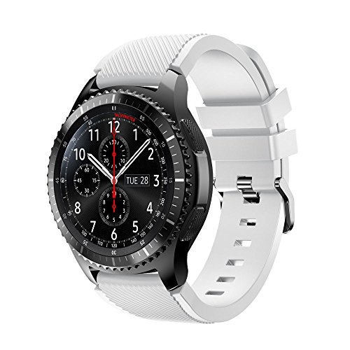 VESNIBA New Fashion Sports Silicone Bracelet Strap Band For Samsung Gear S3 Frontier (White)