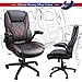 Executive Office Chairs - High Back Racing Style Task Chair - Adjustable Computer Desk Chairs with Lumbar Support, Leather Black for Office Room Decor (284-BLACK)