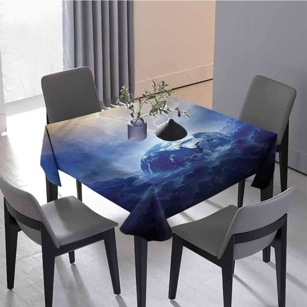 JKTOWN Nature Square Table Cloth Kitchen Dinning Decoration 60x60 inch Scientific Space Themed View