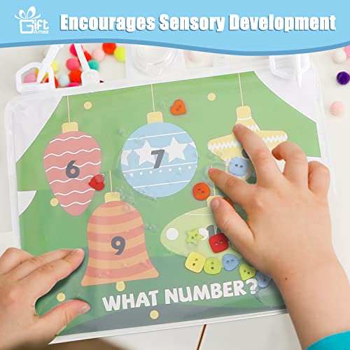 GiftAmaz Sensory Pad for Kids, Colors and Shapes Sorter Toys, Fine