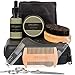 Beard Care Grooming Kit for Men Gift Set - Travel Case, Beard & Mustache Trimming Scissors, Organic Beard Oil Leave-in Conditioner, Shaping Tool, Bib, Brush, Comb, Beard Balm Butter Wax, Beard Growth