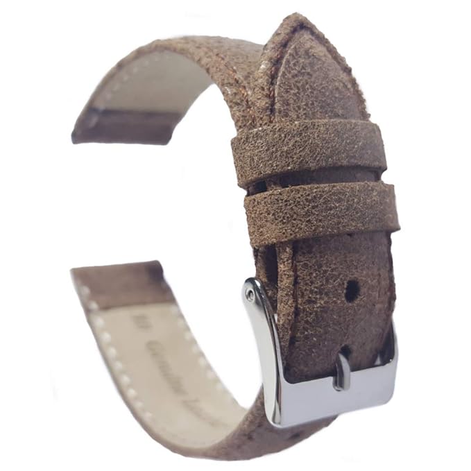 Brown Vintage Style Genuine Calf Leather Watch Strap 20mm Amazon.co.uk