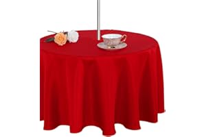 Fitable Table Cover Outdoor and Indoor Tablecloth - Washable Waterproof Wrinkle Free Table Cloth with Zipper and Umbrella Hole for Spring/Summer/Party/Picnic/BBQS/Patio Red 60R
