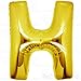 AFTERLOON® 42 inch Giant Jumbo Helium Foil Mylar Alphabet Balloons for Graduation Anniversary Celebration Bridal Shower Wedding Birthday Party Decorations, Premium Quality, Glossy Gold, Letter H
