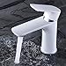 Dailyart 9/16 Single Handle Bathroom Sink Faucet Lavatory Faucet for Bathroom Basin Mixer, White Finish, Solid Brass