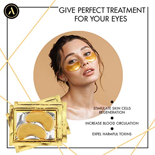 ALLUREY 24K Gold Collagen Eye Mask, Best Eye Care, Anti-aging and Anti-wrinkle Effect, Moisturizes, - //coolthings.us