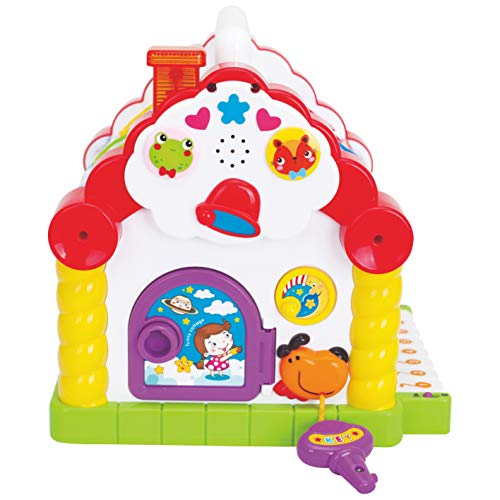 Zoostliss Colors Pairing Blocks Educational Learning & Geometric Shape Toys, Electronic Musical Activity Play Center House with Counting Help, Know Animals, Electronic Piano, Open Door