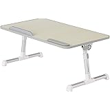 Amazon Basics Adjustable Tray Table Lap Desk Fits up to 17-Inch Laptop, Large, 13"x24", Cream