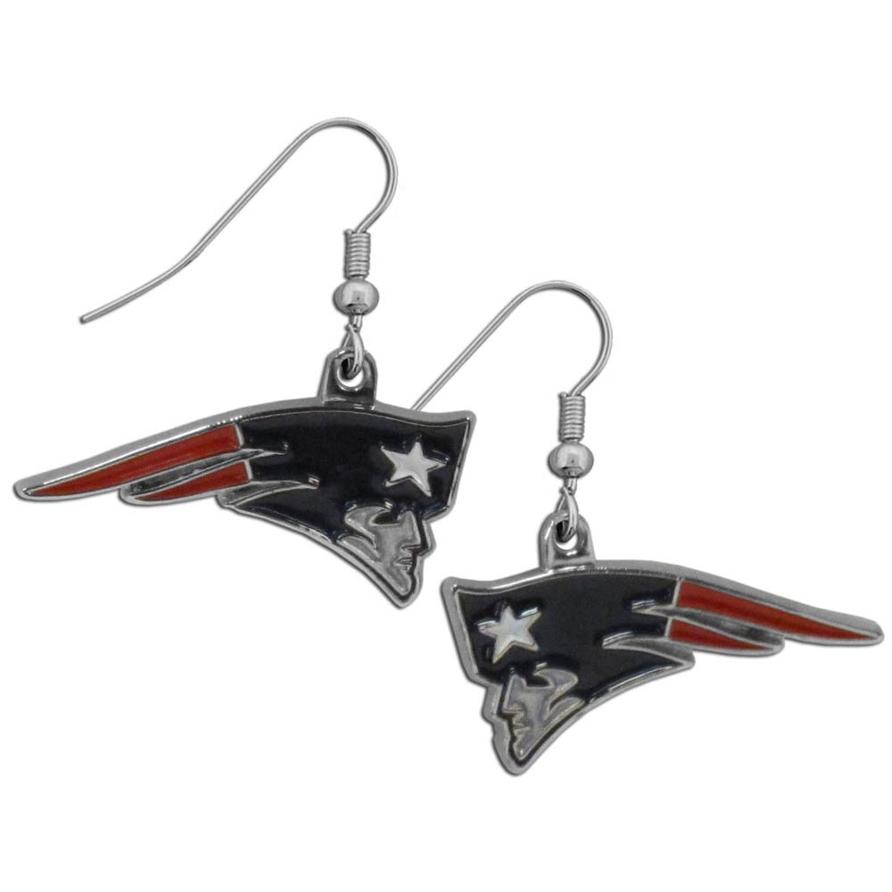 NFL New England Patriots Chrome Dangle Earrings
