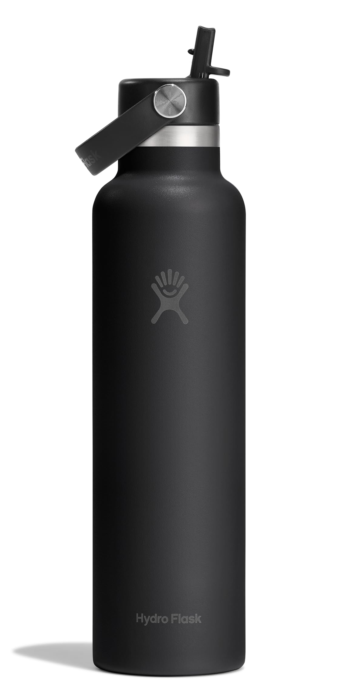 Hydro Flask Water Bottle – Insulated Stainless Steel – Straw Lid, Non Spill, Leakproof in 24 Oz Tonal Black