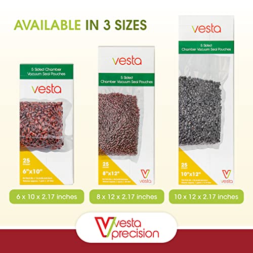 Vesta Precision 5sided Chamber Vacuum Sealer Bags Side Gusseted