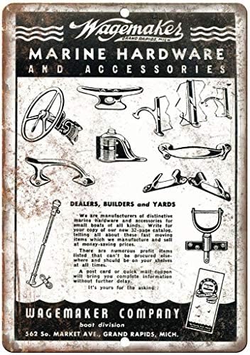 Wagemakes Marine Hardware Boat Wall Tin Sign Iron Painting Vintage Metal Sheet Personalized Creativity Art For Bar Garage Cafe Home Funny Poster Hanging Decoration Crafts