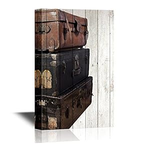 Canvas Wall Art - Antique Steamer Trunks - Gallery Wrap Modern Home Art | Ready to Hang - 12x18 inches