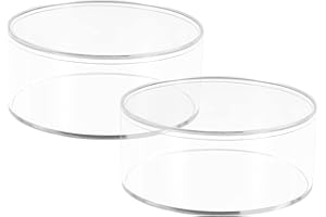Dayaanee Round Acrylic Container, 2 Pack Clear Round Acrylic Box Organizer with Lid Circle Box with Lid, 5.9” x2.6 Storage Boxes for Candy,Pill, Nails, Beads and Tiny Jewelry