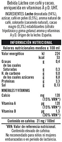 Café con Leche Capuccino, Listo para Tomar, Botella 6x1L