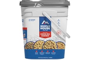 Mountain House Essential Meal Assortment Bucket | Freeze Dried Backpacking & Camping Food | 22 Servings | Gluten-Free