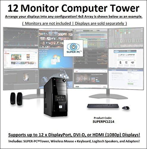 SUPER PC | Twelve Monitor Computer | 3.6Ghz Intel Core i7 Quadcore | 16GB of DDR3 | 512GB SSD | 4GB GDDR5 HD 7750 [128-bit] Graphics