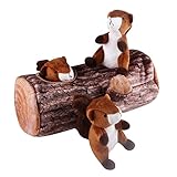 IFOYO Squeak Dog Toys, Large Durable Squirrel Hide and Seek Puzzle Plush Interactive Dog Toys for Medium/Small Dogs, Pets, Halloween Christmas Dog Toy