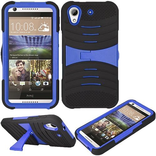 For Cricket HTC Desire 625 Case, Heavy Duty Hard Armor Cover Case Armor Hard Case with Blue Kickstand