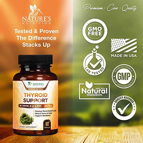 Thyroid Support Supplement with Iodine, Selenium and Zinc Natural