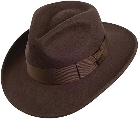 Borsalino Beaver Fur Felt Hat - Brown Medium Brim at Amazon Men's