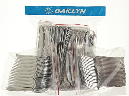 (150 Count) Heavy Duty Silver Plastic Cutlery Set - 50 Forks 50 Knives 50 Spoons - Quality Bulk Disposable or Reusable Fancy Plastic Silverware Perfect For Parties - Thumbnail 6