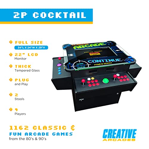 Creative Arcades Full-Size Commercial 4 Player TR-1 Slim Stand-Up Arca...