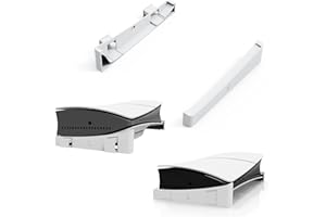 HESUPY Horizontal Stand for New PS5 Slim Console, Base Holder Accessories for PS5-Slim Disc & Digital Edition Bracket (White)