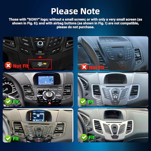 NHOPEEW 8 Core 4+64G 9 Inch Android Radio for Ford Fiesta 2009-2017 – Wireless CarPlay & Android Car GPS 3D Model Car Presentation SWC FM RDS DSP Split Screen + Rear Camera