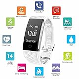 Bloranda Fitness Tracker Smart Wristband Bracelet IP67 Waterproof Wireless Bluetooth Activity Heart Rate Sleep Monitor Pedometer Sport Watch for Android and IOS