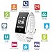 Fitness Tracker Bloranda Smart Wristband Bracelet IP67 Waterproof Wireless Bluetooth Activity Heart Rate Sleep Monitor Pedometer Sport Watch for Android and IOS (White)