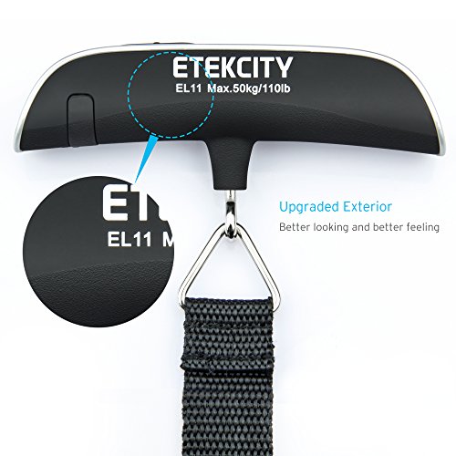 Etekcity Digital Hanging Luggage Scale, Rubber Paint, Temperature Sensor, 110 Pounds, Silver Industrial & Scientific, Test, Measure & Inspect, Scales & Balances, Moisture Balances