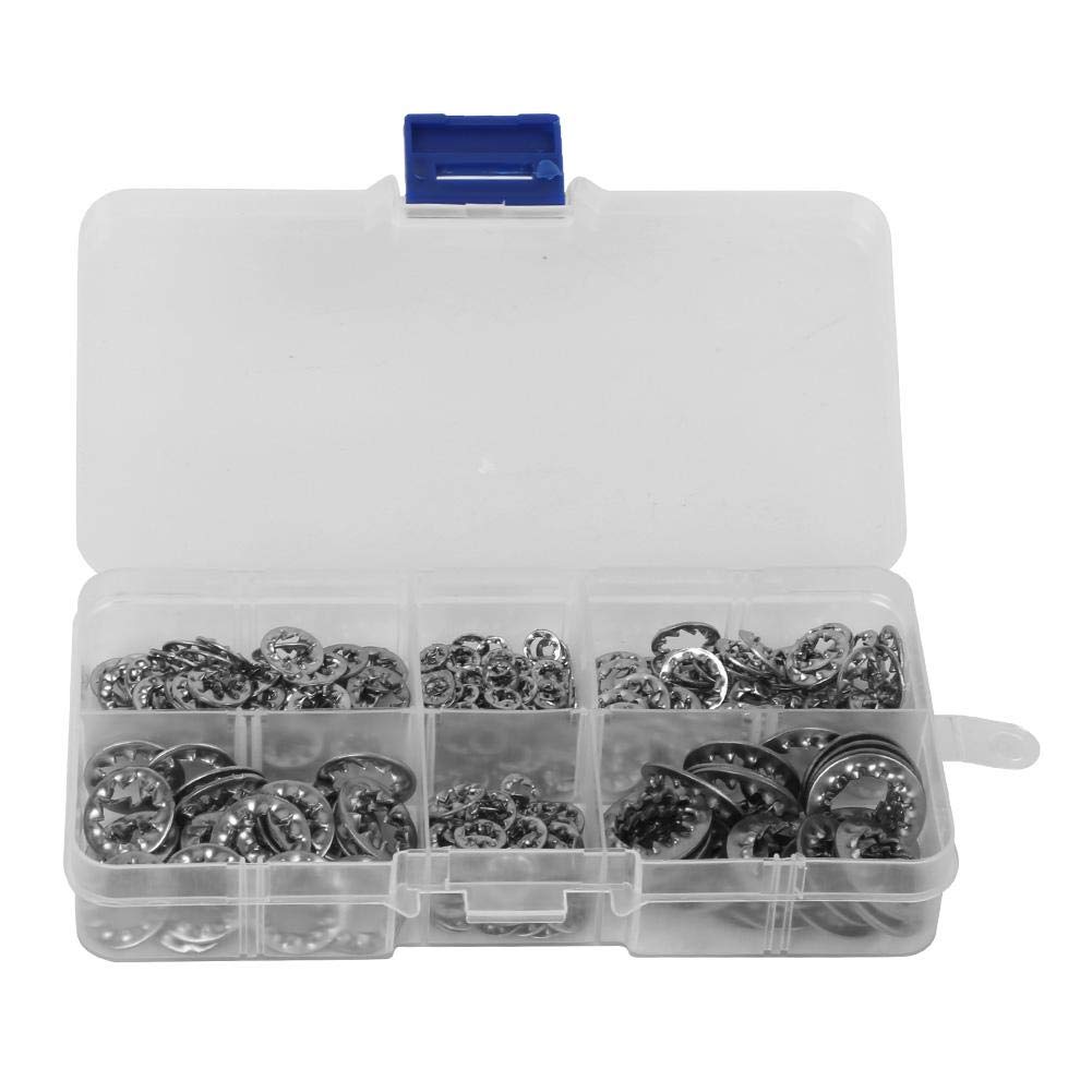 300Pcs Internal Serrated Washer Assortment，M3 M4 M5 M6 M8 M10 Stainless Steel Washer Kit，Internal Serrated Washer Washer Fasteners
