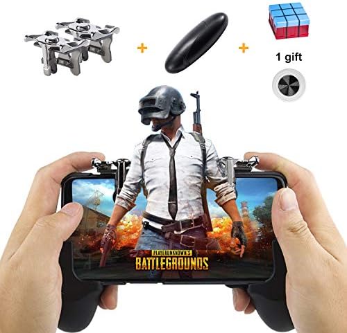 Mobile Game Controller Sensitive Shoot, Aim Keys L1R1 Shooter Joysticks Triggers for Android iOS Phones 4.5-6.5 inches Game Grip Handle Holder for PUGB/Fortnite/Rules of Survival