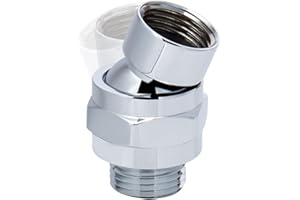 NearMoon Shower Head Swivel Ball Adapter - Solid Brass Shower Connector Ball Joint Adjustable Universal Shower Arm Extension Component (Chrome Finish)