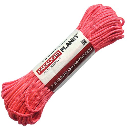 PARACORD PLANET 100 ft Mil-Spec Commercial Grade 550Lb Type Iii Nylon Paracord Salmon