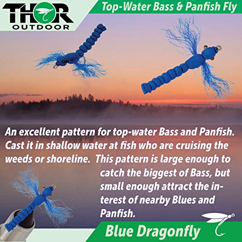 image for Thor Outdoor Topwater Fly Fishing Kit for Bass & Panfish | 14 pc Assor