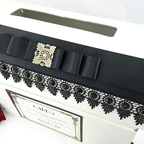 Paper Memories Personalised Gatsby Art Deco style Wedding Card Post Box (Ivory)